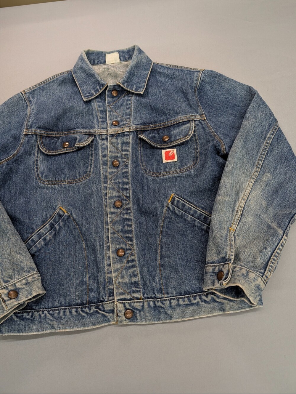 GWG Cowboy King Denim Jacket 70s Western Jean Trucker 42M
